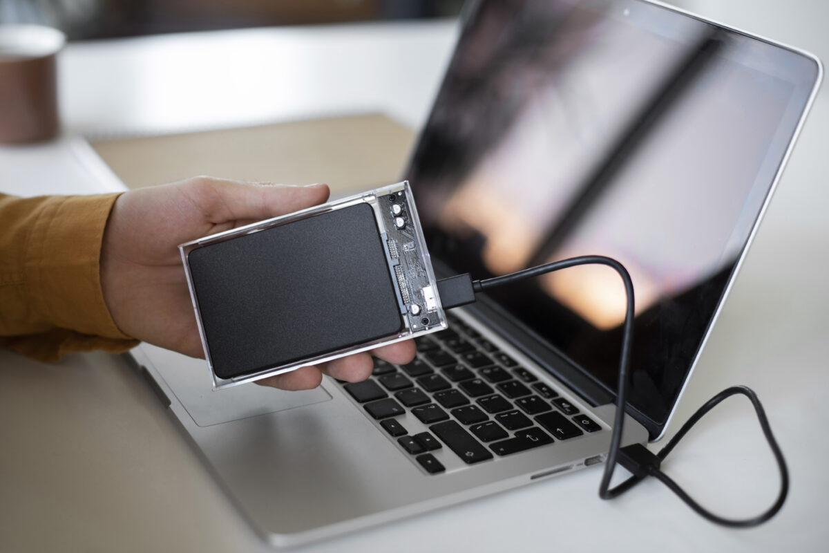 man using external storage used 1