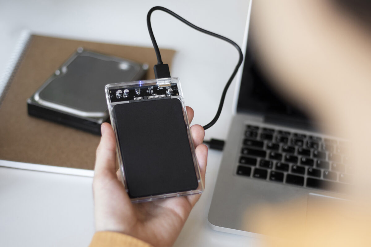 man using external storage used 2