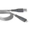 Câble USB / Lightning 1.2 m - Force Power | Gris 1 Cable USB Lightning 1.2 m Force Power Gris