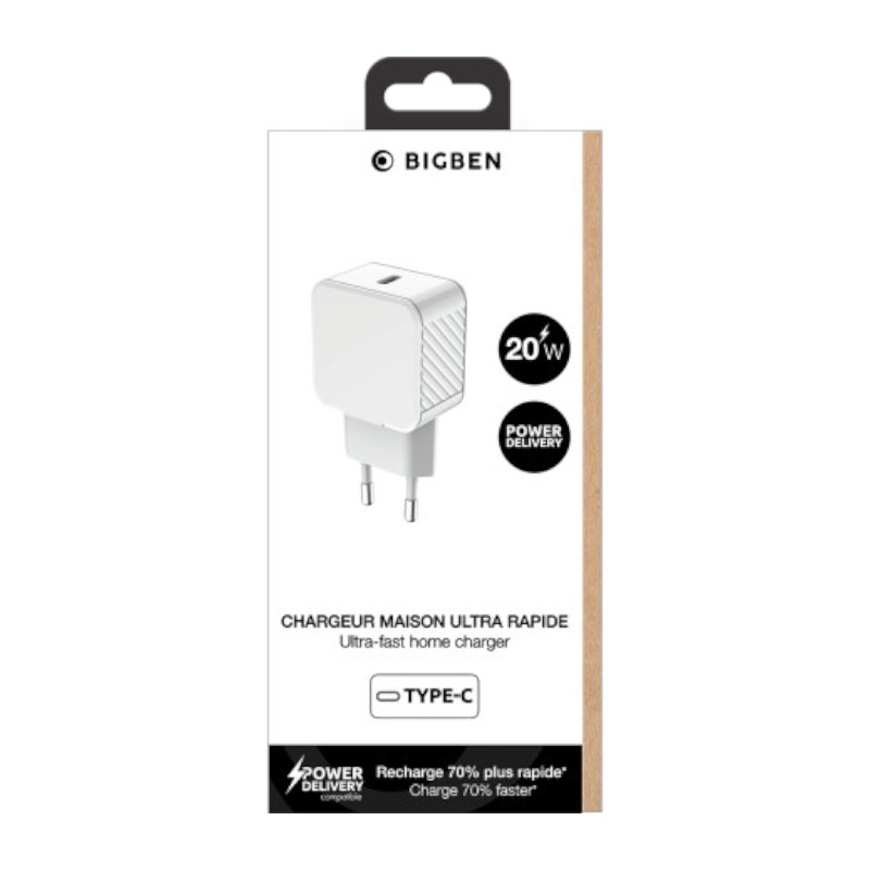Chargeur 20W USB C – Bigben | Blanc 5 Chargeur 20W USB C – Bigben Blanc 2