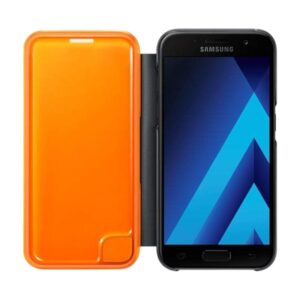 Coque Folio Galaxy A3 2017 | Noir / Orange Fluo