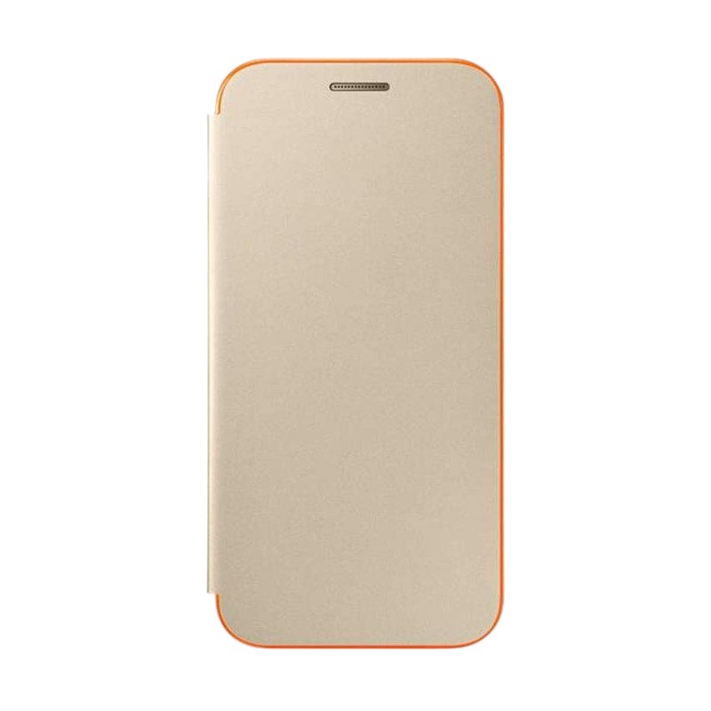 Coque Folio Galaxy A3 2017 | Doré / Orange Fluo 4 Coque Folio Samsung Galaxy A3 2018 – DoreOrange Fluo