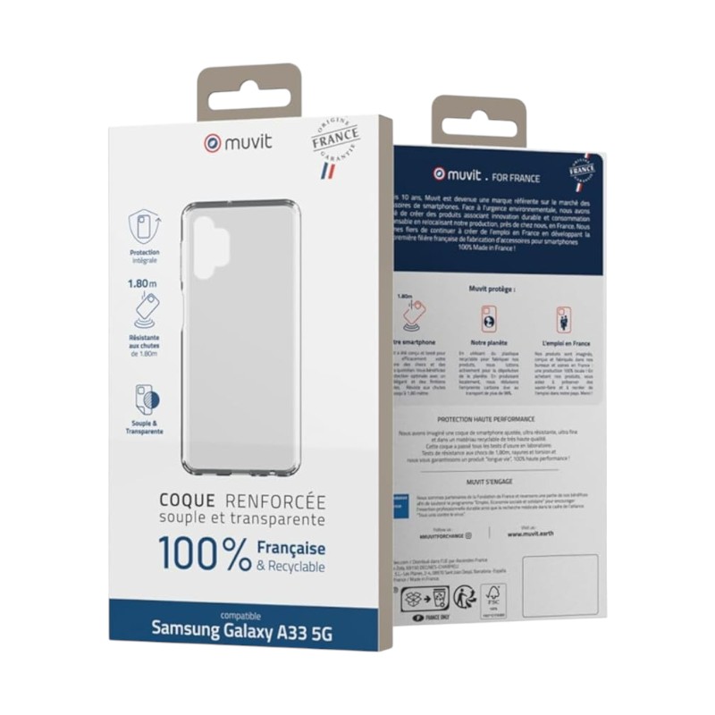 Coque Galaxy A33 5G – MUVIT | Transparent 5 Coque Galaxy A33 5G – MUVIT Transparent 2