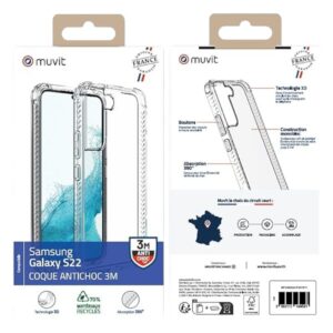 Coque Galaxy S22 – MUVIT | Transparent 7 Coque Transparente Renforcee Muvit pour Samsung Galaxy S22 3