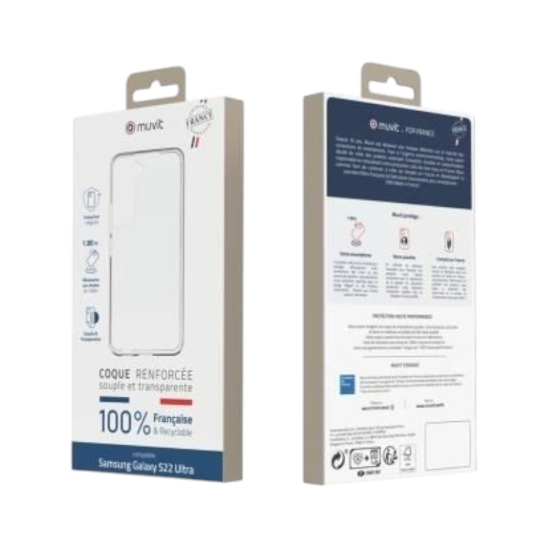 Coque Galaxy S22 Ultra - Muvit | Transparent 5 MUVIT Coque Transparente Renforcee Samsung Galaxy S22 Ultra 3