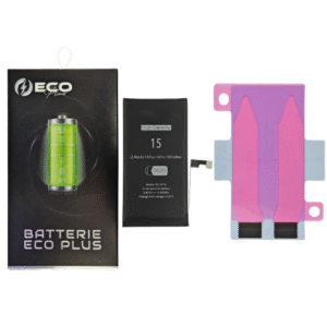 Batterie iPhone 15 3620 mAh – Batterie de remplacement ECO Plus 130 % plus durable avec adhésifs