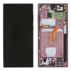 Écran Samsung Galaxy S22 Ultra Bronze – Écran OLED d’origine Service Pack avec châssis préassemblé (S908B / GH82-27488B)