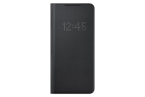 Samsung LED View Cover Galaxy S21+ – Étui folio intelligent officiel avec affichage LED et rangement cartes 3 techandcie.cometui samsung led view cover galaxy s21 plus noir affichage led