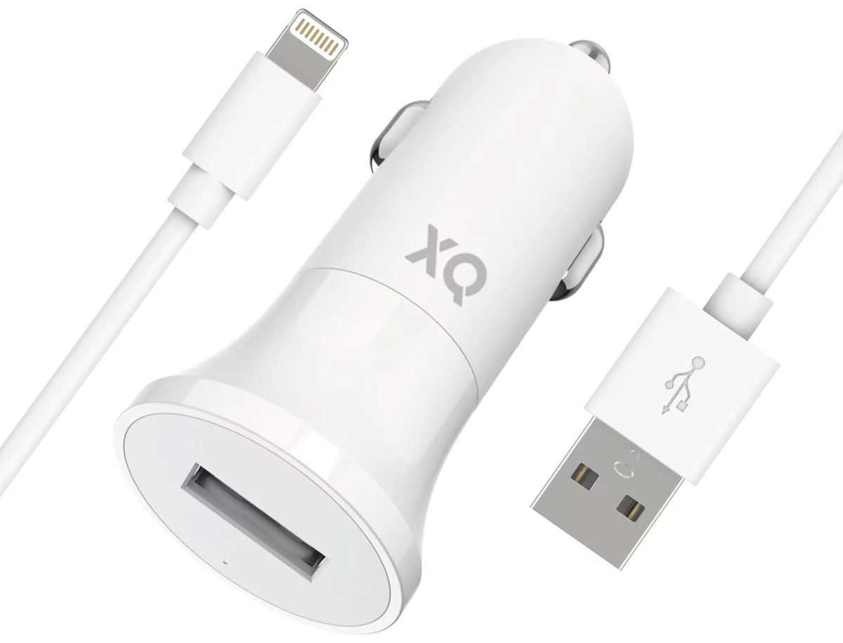 Chargeur Voiture XQISIT 2.4A avec Câble Lightning – Blanc 2 90101801 61a3 4518 ba1a 813b9102dfa9