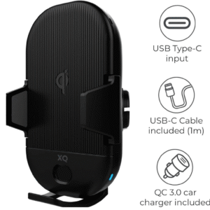 Support Voiture XQISIT 2-en-1 avec Chargeur Sans Fil 15W Qi & Capteur Infrarouge – Noir 5 techandcie.comsupport voiture xqisit qi15w capteur infrarouge1