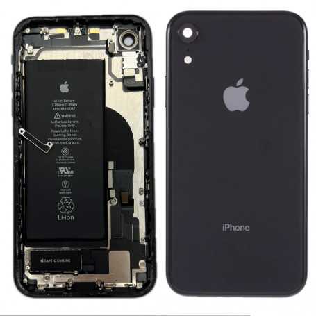 Châssis complet compatible iPhone XR noir avec connecteur de charge et batterie – Origine démonté Grade A | Tech and Cie 3 chassis complet iphone xr noir avec batterie connecteur origine demonte grade a tech and cie