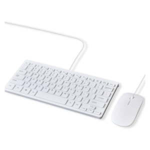 Clavier souris filaire KM800-C QWERTY Blanc – Mini compact USB | Tech and Cie